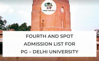 Fourth and Spot admission list for PG – Delhi University