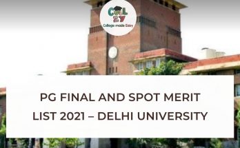 PG final and spot merit list 2021 – Delhi University
