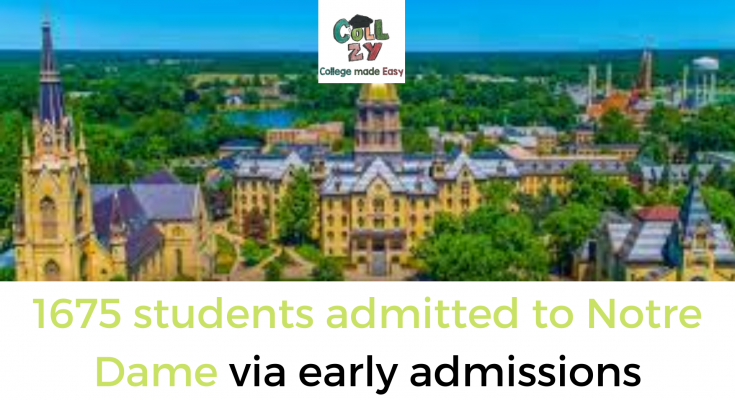 1675 students admitted to Notre Dame via early admissions