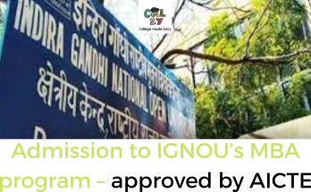 Admission to IGNOU’s MBA program – approved by AICTE