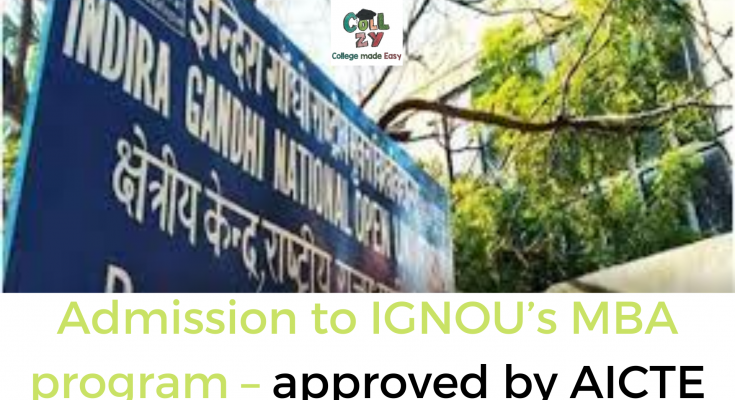 Admission to IGNOU’s MBA program – approved by AICTE