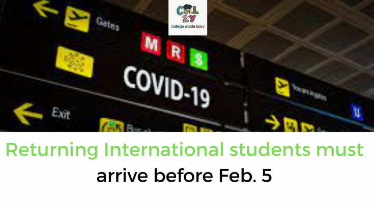 Returning International students must arrive before Feb. 5