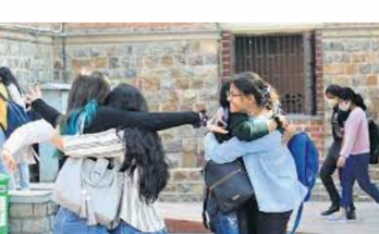 Students return to Delhi University campus after two years